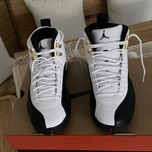 Jordan Men’s Athletic Shoes - White, Black & Gold Accents